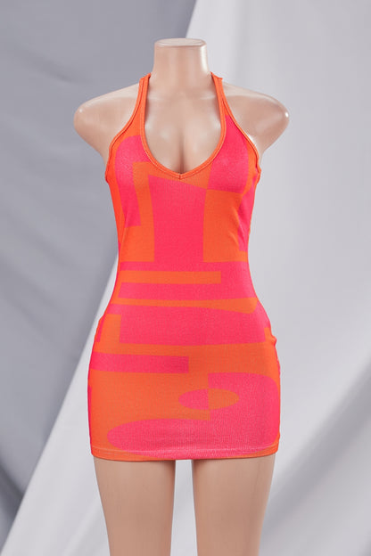 Contrast Pink Dress