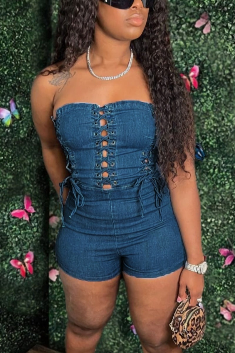 Jean Strapless Romper